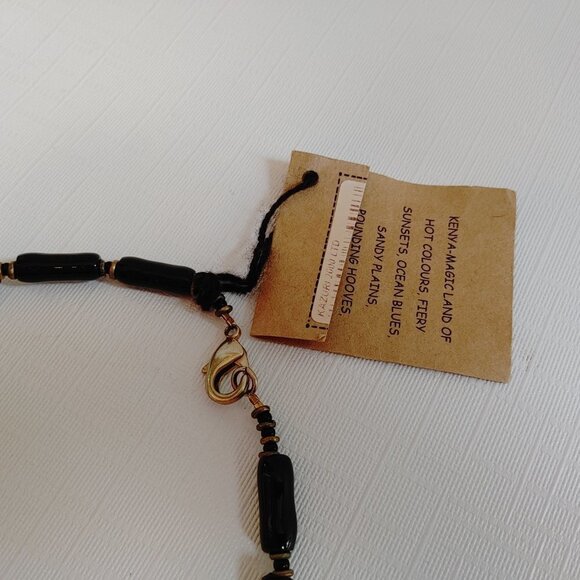 KAZURI Zebra Necklace Handmade in Kenya - Picture 4 of 5